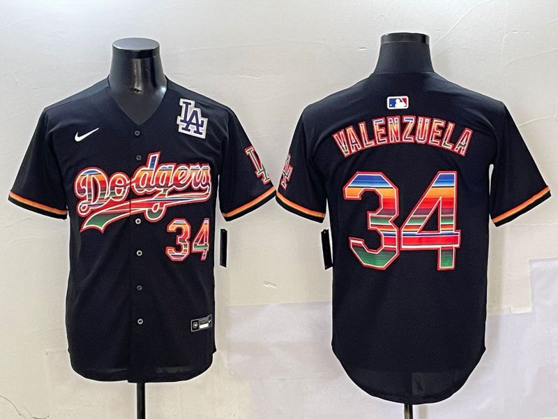 Men Los Angeles Dodgers #34 Valenzuela Black Game 2025 Nike MLB Jersey style 4105->baltimore orioles->MLB Jersey